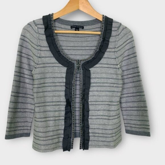 Banana Republic Gray Ruffle Cotton Wool Cardigan - Picture 1 of 8